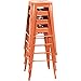 Furmax 30 Inches Metal Bar Stools - High Backless Indoor Outdoor Stackable Kitchen Bar Height Set of 4 (Orange)