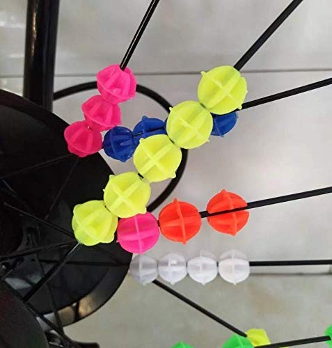 Happyupcity 1Bag of 36PCS Random Color Plastic Bicycle Spoke Beads Bike Tire Decorations Ornament Wheel Line Beads Small Bicycle Accessories for Wheelbarrow Children Kids Bicycle - Thumbnail 5