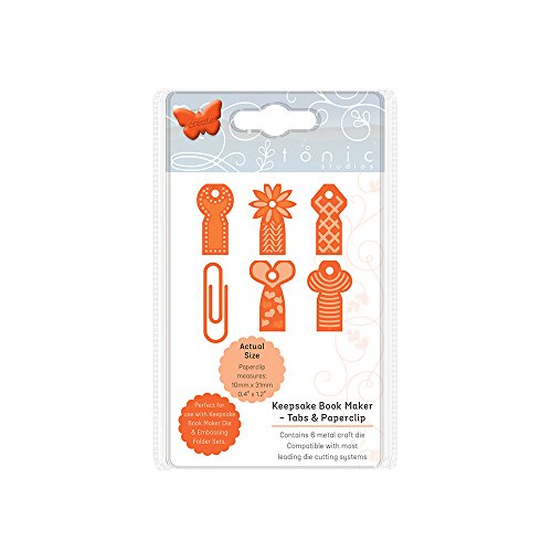 Tonic Studios Keepsake Book Maker Tabs and Paperclips Craft Die Set, Stainless Steel, Grey, Small
