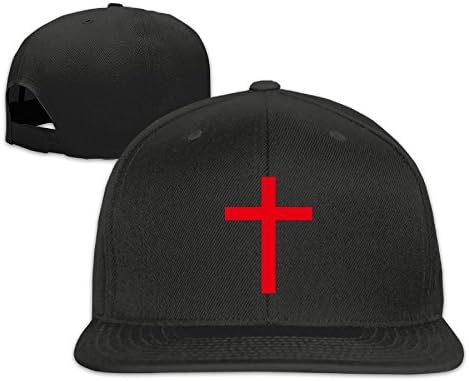 jauefvbncla Men Women Flat Bill Hat, Christian Cross Hip-Hop Plain Adjustable Snapback Hats Caps