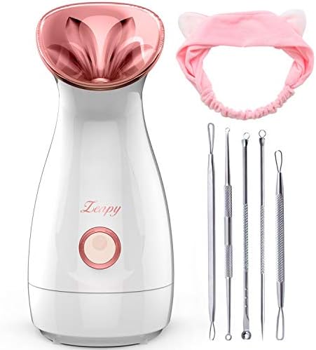 Zenpy Nano Ionic Facial Steamer Warm Mist Humidifier Atomizer Humidifier Moisturizing Face Spa Steamer Blackhead Remover Kit Hair Band