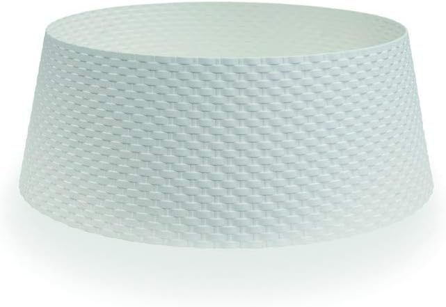 White Wicker Tree Skirt for the Base of your Christmas Tree - The Finishing Touch For the Perfect Seasonal Look (53cm Base)