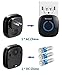 Tenswall Premium Portable Wireless Doorbell Kit, 52 Chime Tones, Operating at 1000ft/ 300m Range/ 1 Push Button W/ 1 Plug-In Door Chime & 1 Door Chime Battery-Powered (Black)
