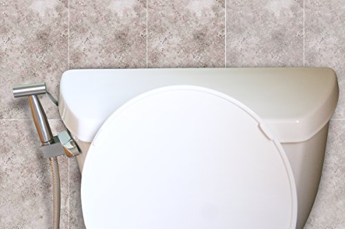 SmarterFresh SF-B80H Held, Premium Brass Diaper Shattaf-Complete Set Shower, Hand Bidet Toilet Attachment Sprayer, Silver