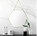 AFFOMO Hanging Wall Mirror Geometric Hexagon Small Wall Decor Gold Mirror with Chain for Home Decor Bathroom Bedroom Living Room