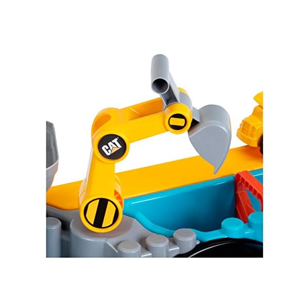 Theo Klein 3208 CAT Sand- und Wasser Spieltisch I Zwei Becken inkl. Rad- und Löffelbagger, Brücke, Rohren und Stoppern I… – Bild 6