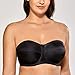 DELIMIRA Women's Strapless Bra Plus Size Underwire Convertible Non Padded Black 46DD