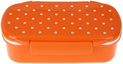Bento lunch box Candy-colored double layers for Kids Food Container Microwave Dishwasher Workable Snack Box Sweet Plastic Storage Box (Orange)