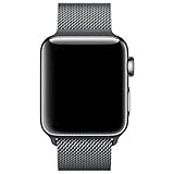 Fening Apple Watch Band 42mm, Milanese Loop Stainless Steel Mesh iWatch Band with Magnetic Lock for Apple Watch Series 3 Series 2 Series 1 Edition - Black