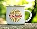 Sippin' On Sunshine Retro Enamel 12oz Camp Mug, Campfire Coffee Cup, Beach Surf Outdoor Camping Lover Gift