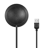 Conference Microphone NASUM Microphone for Computers ,USB Plug Desktop Microphone,Omnidirectional Condenser Boundary Conference Computer Microphone for Recording,Gaming,Skype, VoIP Call
