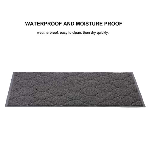 Front Door Mat,Inside or Outside Entryway Front Door Welcome Mat,Large Size 36x24 Inches Boot Scraper,Easy to Clean,Phthalate and BPA Free,Waterproof,Non Slip,Durable,Catches Dust and Snow. (Black)