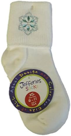 Jefferies White Christmas Jeweled Socks, XS, Shoe Size 6-11 (Snowflake)