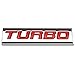 Auto Dynasty Chrome Finish Metal Emblem Turbo Badge (Red Letter)
