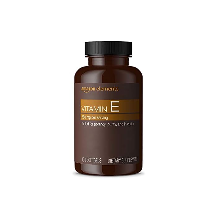 Amazon Elements Vitamin E, 400 IU, 100 Softgels, more than a 3 month supply (Packaging may vary)