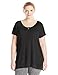 Just My Size Women's Plus-Size Chiffon Trim Tunic, Black, 2X