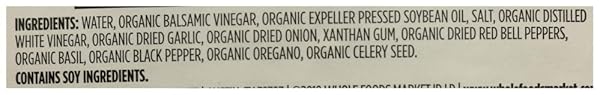 365 BY WHOLE FOODS MARKET, ORGANIC LIGHT BALSAMIC VINAIGRETTE, 16 FZ