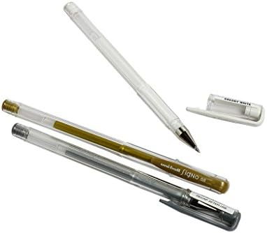 Designers Den Uniball Signo Pen (Gold,Silver,White) Set Of 3