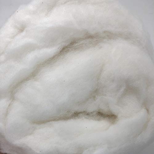 Ivie Organic Luxury Cotton Fiber Batting 1lb Natural Color Eco Friendly High Fill Power Stuffing for Pillow Comforter Dolls (Combed Cotton Fiberï¼ˆ1 Poundï¼‰)
