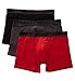 PUMA Men's 3 Pack Performance Cotton Stretch Boxer Brief Underwear (Red/Grey, Medium)