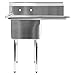 GRIDMANN Stainless Steel 1 Compartment Utility Sink with Right Drainboard, NSF Certified Commercial Kitchen Sink, 18