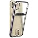 iPhone X Case, Lontect Slim Thin Clear Luxury TPU Black Bumper Case Cover with Card Holder Slot for Apple iPhone X