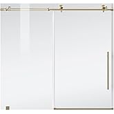 Elegant Kitchen and Bath Orlando Frameless Stainless Steel Tub Door in Gold