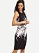 Floerns Women's Floral Print Sleeveless Split Cocktail Party Bodycon Dress Black M