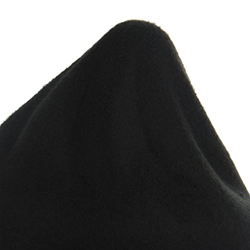 EOZY Girls Wool Felt Roll Brim Bowler Derby Hats Billycock Cloche 21" (Black 2)