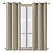 Deconovo Blackout Curtain Panel – Solid Grommet Top, Thermal Insulated & Energy‑Saving, Machine‑Washable Room Darkening Window Treatment for Bedroom & Living Room, 1 Panel, Beige, 42W x 63L
