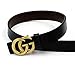 Jomore Womens Genuine Leather 0.9″ Retro Vintage Thin Dress Belts For Jeans With Letter Buckle (Black)