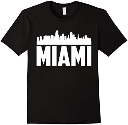 Men's Miami Shirt Cityscape of Miami Large Black