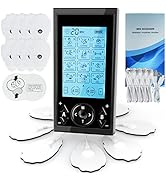 TENS Unit EMS Muscle Stimulator Machine: Easy@Home 4 Outputs 24 Modes Rechargeable Electric Pulse...