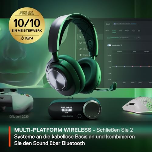 Arctis Nova Pro Wireless Xbox Headset - Gaming Headset Wireless - Unbegrenzte Akkulaufzeit; 2-Akku-System - Active Noise Cancellation - ClearCast Gen2 Mikro - Für Xbox, PC & mehr- Schwarz