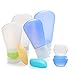 Portable 3-layer Leakproof Silicon Soft Travel Bottle Sets(8PCS) With Cosmetic Containers(10mL) and Toothbrush Cover for Shampoo,Toiletries,Lotion,Conditioner-Carry-on TSA Airline approved