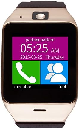 Bluetooth Smart Watch With Camera Smartwatch Touch Screen Phone Unlocked Watch with SIM Card Slot Smart Wrist Watch Men Black (Gold)