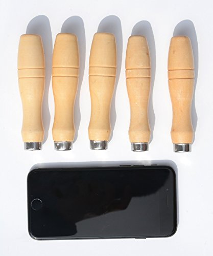 Wooden File Handle with strong metal collars For 8''-13.9'' File Or Chisel (5 pack) (Medium)