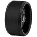 Fashion Month Mens Black 12mm Tungsten Carbide Ring Cool Wedding Engagement Band Matte Finish Beveled Edge Comfort Fit