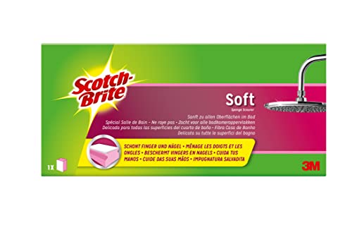 Scotch-Brite SONS1 Soft Cleaning Sponge, Pink/White, Twin Pack (2 Packs of 1)