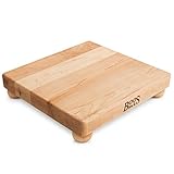 John Boos Block B12S Maple Wood Edge Grain Cutting Board with Feet, 12 Inches Square, 1.5 Inches Thick