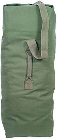 Hardline Tactical Army Military Canvas Top Load Gear Duffel Bag,Large-25"x42",Olive Drab
