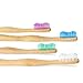 Natural Organic Bamboo Toothbrush - Biodegradable Wood Soft BPA Free with Colored Bristles - Kids and Adults - Pack of Four - By Green Smiles