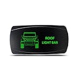 CH4x4 Rocker Switch Jeep Wrangler JK Roof Light Bar Symbol – Horizontal - Green LED
