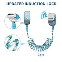 XIDUOBAO Reflective Kids Anti Lost Wrist Link with Induction Lock, 2.5M / 8.2 ft 360°Rotate Child Safety Walking Harness Leash for Toddlers Babies(Blue)