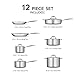 Tramontina Tri-ply Clad Stainless Steel Cookware Set - 12 Pcs. 18/10 Stainless Steel & Induction Ready