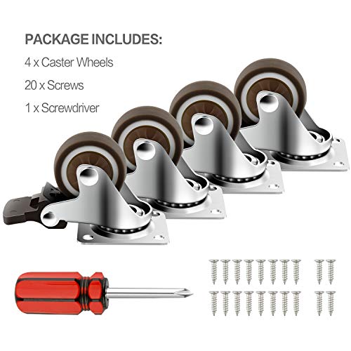 6 Caster+Wheels+Swivel+Casters+Polyurethane