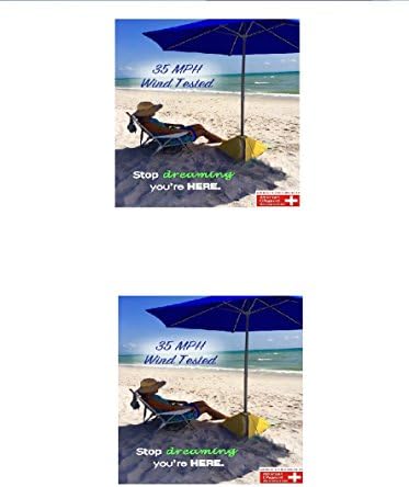 BEACHBUB All-In-One Beach Umbrella System. Includes 7 ½' (50+ UPF) Umbrella, Oversize Bag, Base &amp; Accessory Kit - 2 Packs
