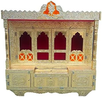 Dinesh Handicraft Golden Pooja Temple/Pooja mandir/mandapm/for Home