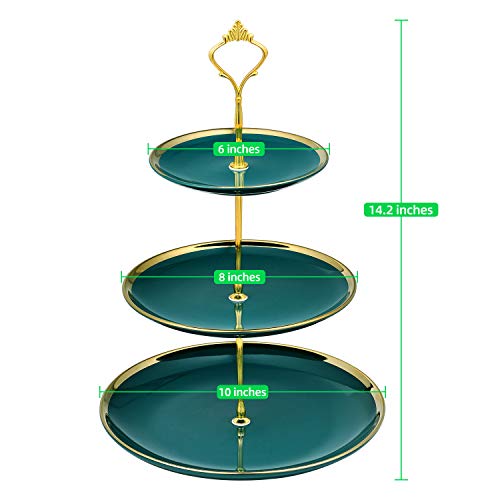 INONE 3 Tier Serving Tray, Tiered Serving Stand, Cupcake Stand Dessert Platter for Tea Party, Wedding - Thumbnail 5