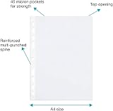 SUMMIT Punched Pockets A4 Clear Sleeves 200 Pack Reinforced Spine Multi-Hole view 3